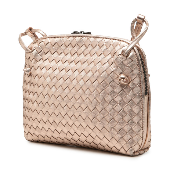Pre-Loved Bottega Veneta Metallic Nappa Intrecciato Nodini Crossbody - Picture 2 of 8